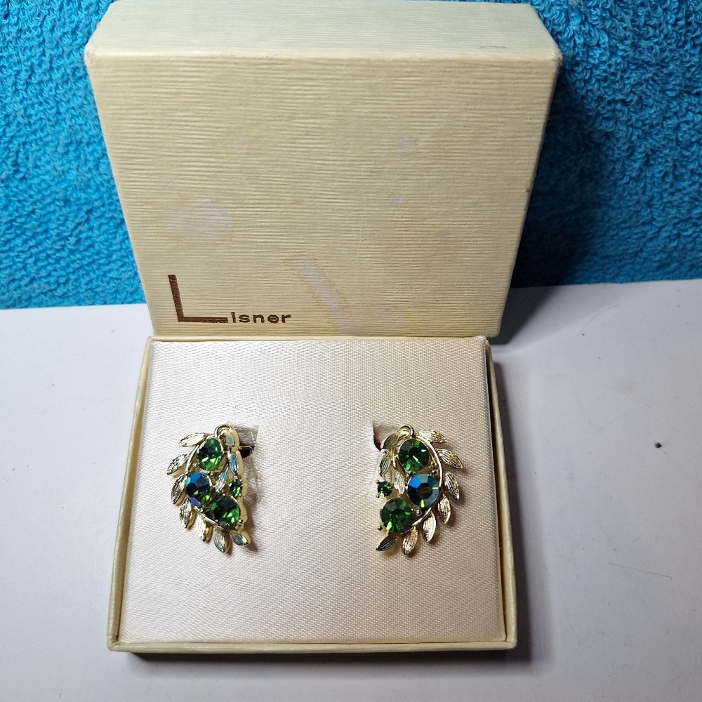 Vintage Lisner Clip On Earrings, Vintage Earrings - Picture 7 of 7